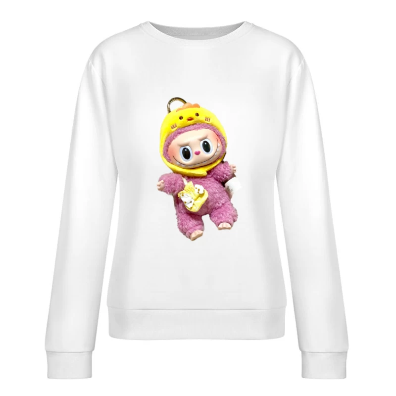 Niedliches Plüschtier mit gelbem Tierhut Damen Pullover Sweatshirt