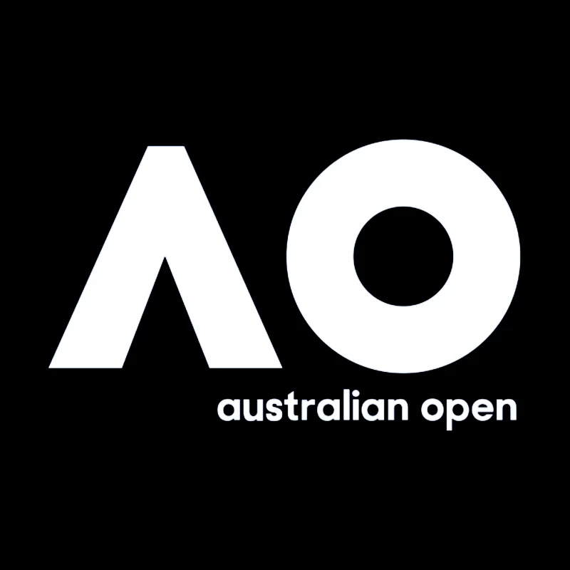 Australian Open Tennis Tournament White Minimalist Logo Tapestry