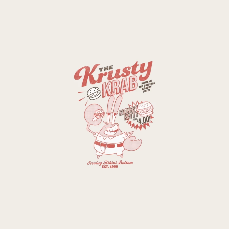 Retro Krusty Krab Advertisement from SpongeBob SquarePants Bucket Hat