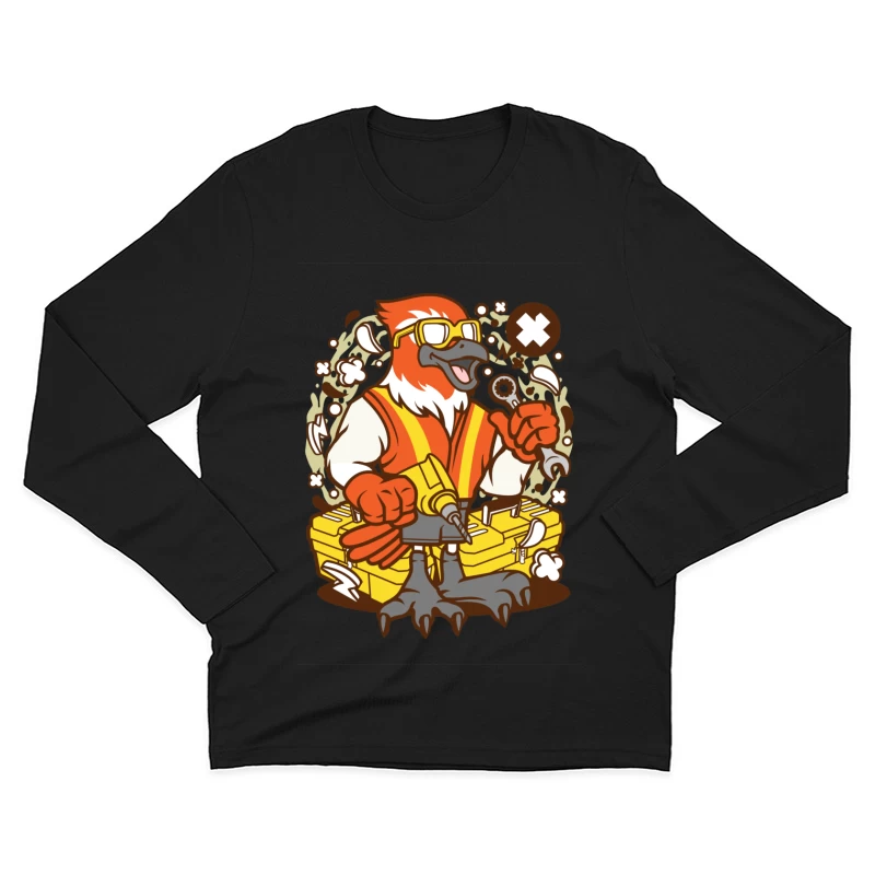 Oiseau bricoleur avec outils Homme Manches Longues T-Shirt