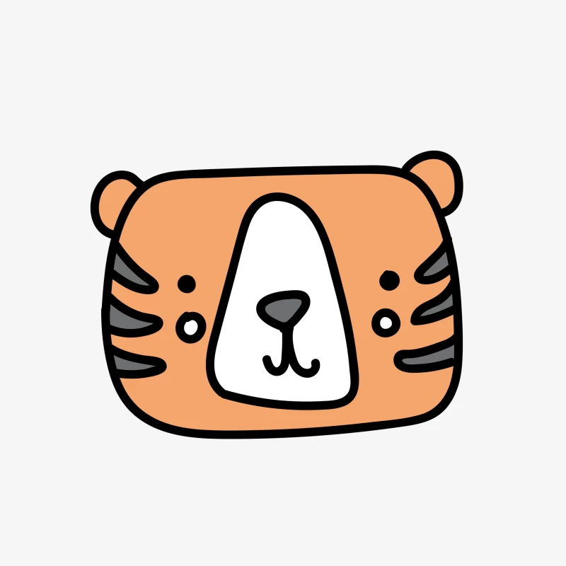 Visage de tigre dessiné, illustration mignonne Femme Sweat-shirt à enfiler