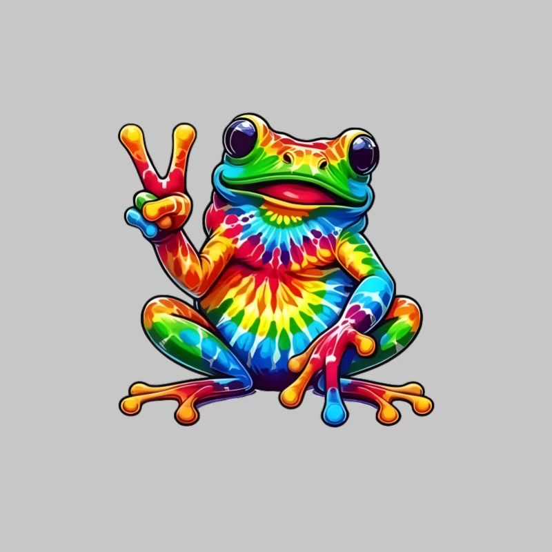 Bunte Frieden Frosch Herren Langarm T-Shirt