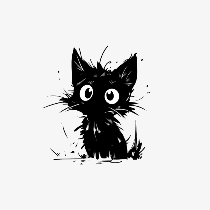 Illustration de chat noir ludique Homme Sweat-shirt à enfiler