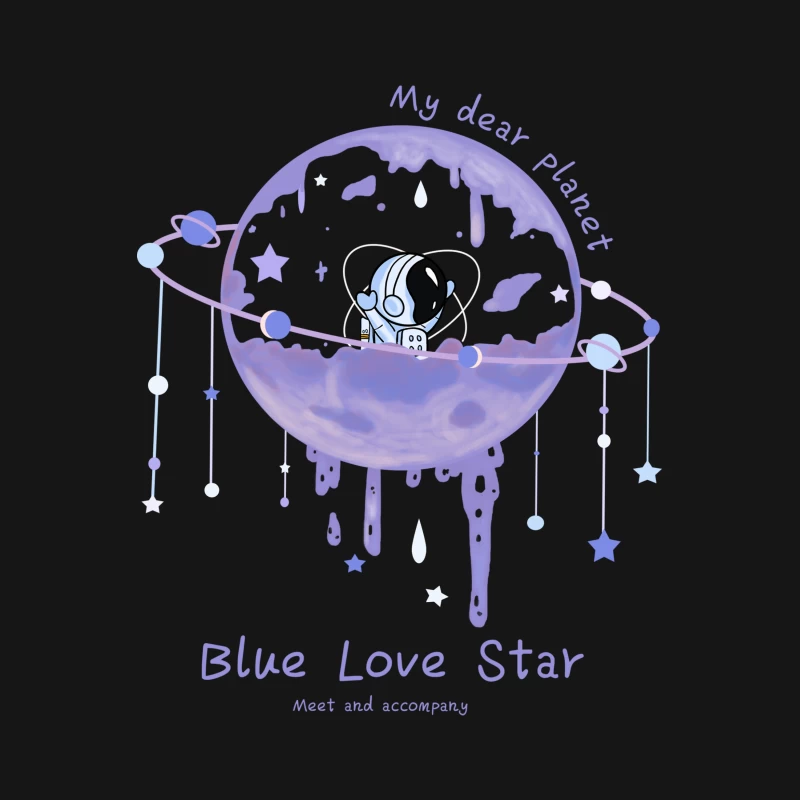 Blauer Liebesstern auf meinem lieben Planeten Herren T-Shirt