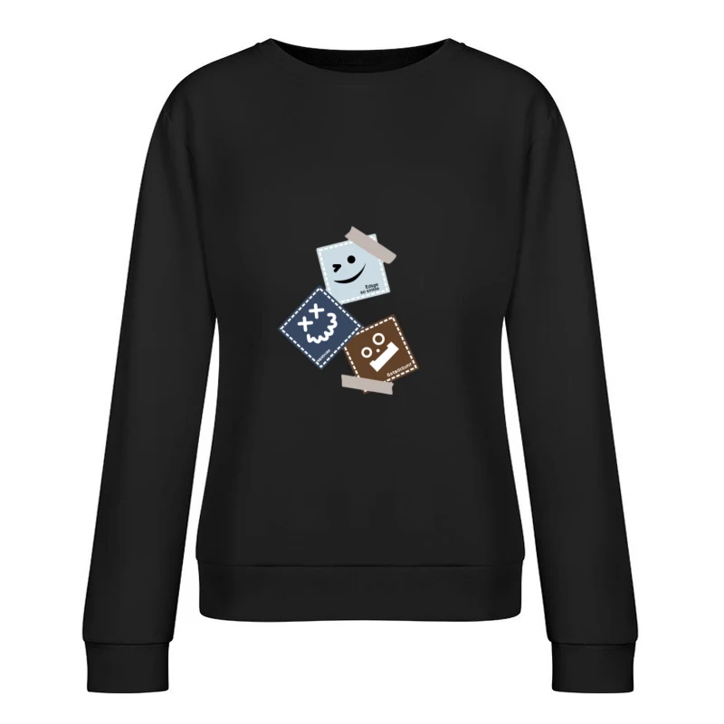 Autocollants Sourires Amusants Femme Sweat-shirt à enfiler