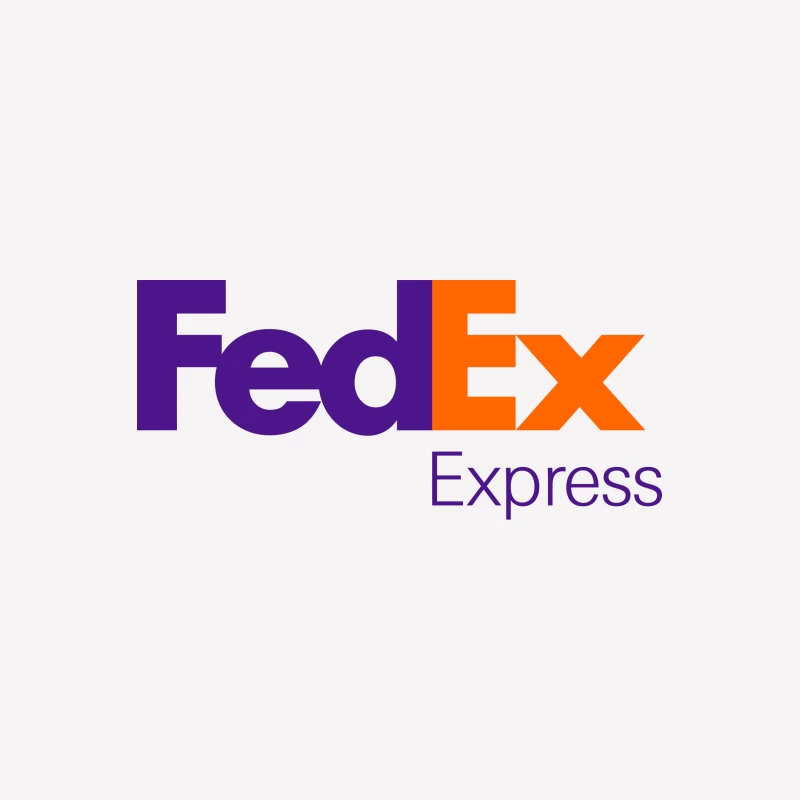 FedEx Express Corporate Logo Design in Purple and Orange Male T-Shirt