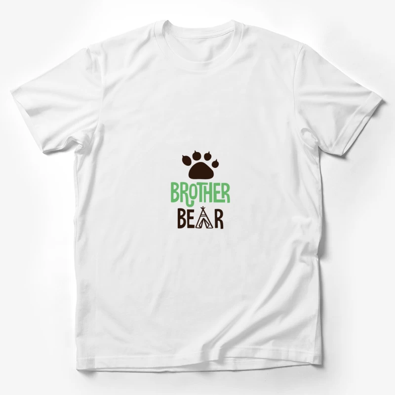 Motif d'ours frère avec empreinte Homme T-Shirt