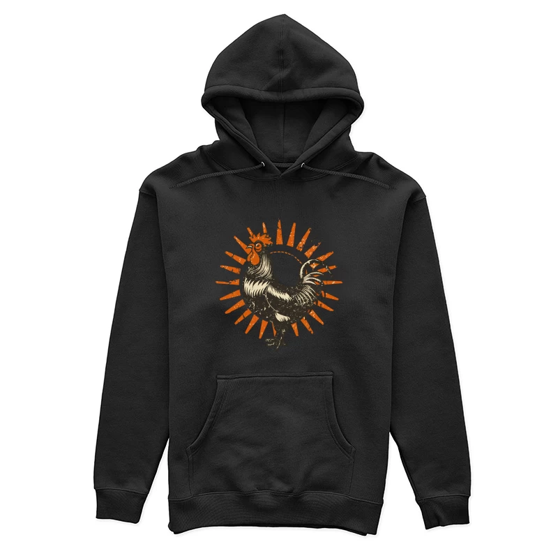 Retro Sun Rooster Female Pullover Hoodie