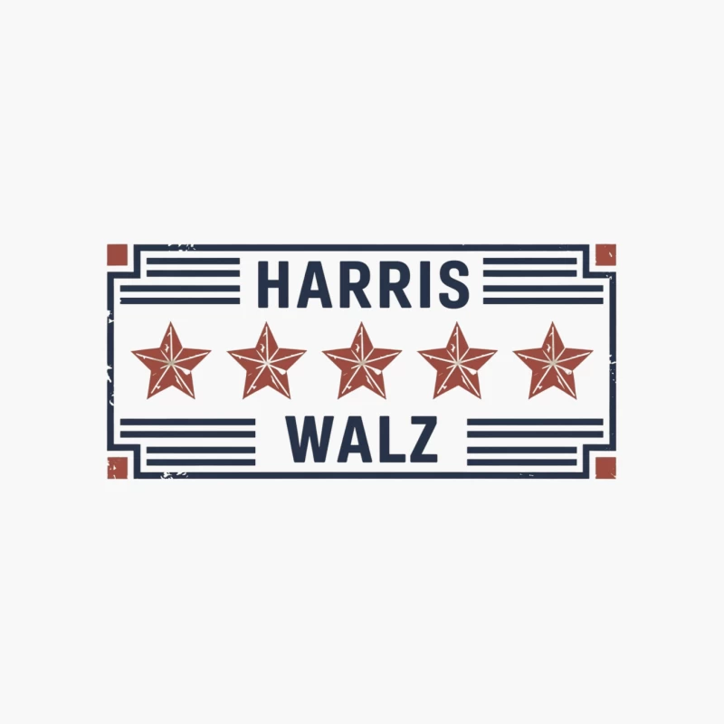 Harris Walz: Patriotic Vintage-Style Political Campaign Banner Cotton Tote Bag