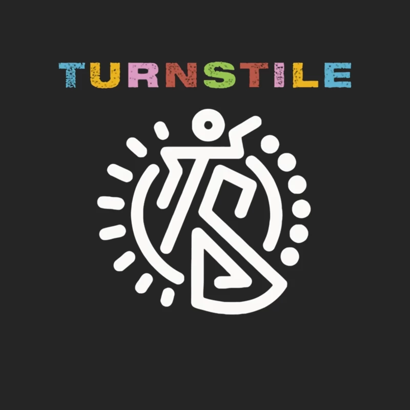 Colorful Turnstile Logo Design with Geometric Pattern Male Pullover Sweatshirt