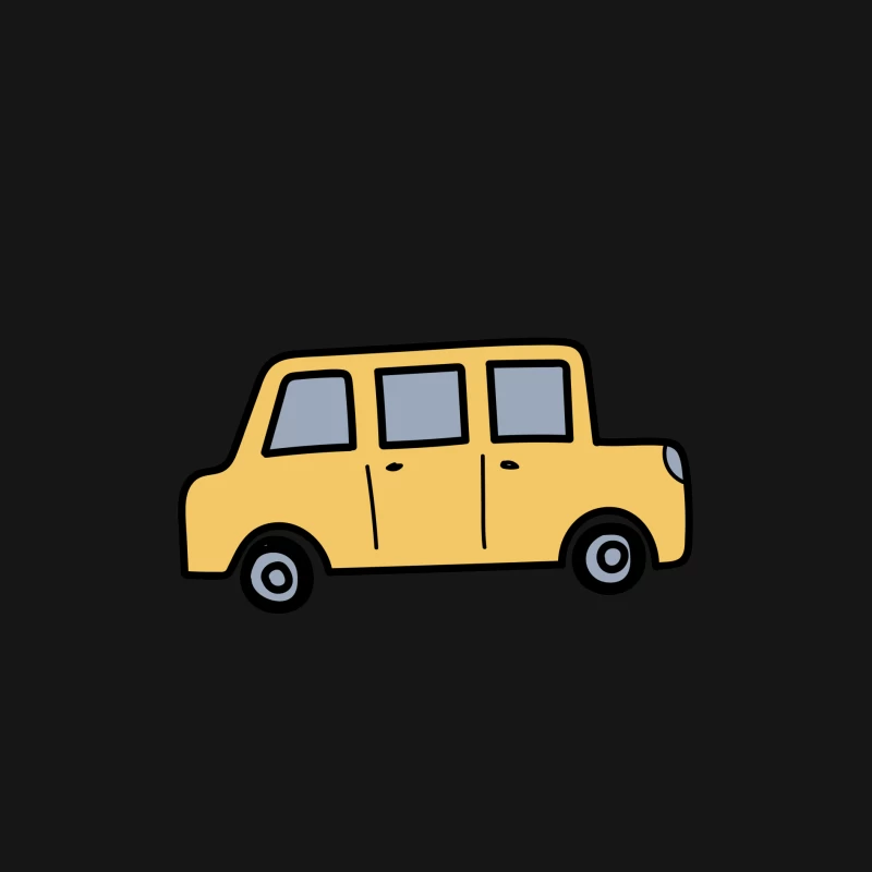 Voiture jaune dessinée à la main Femme Manches Longues T-Shirt