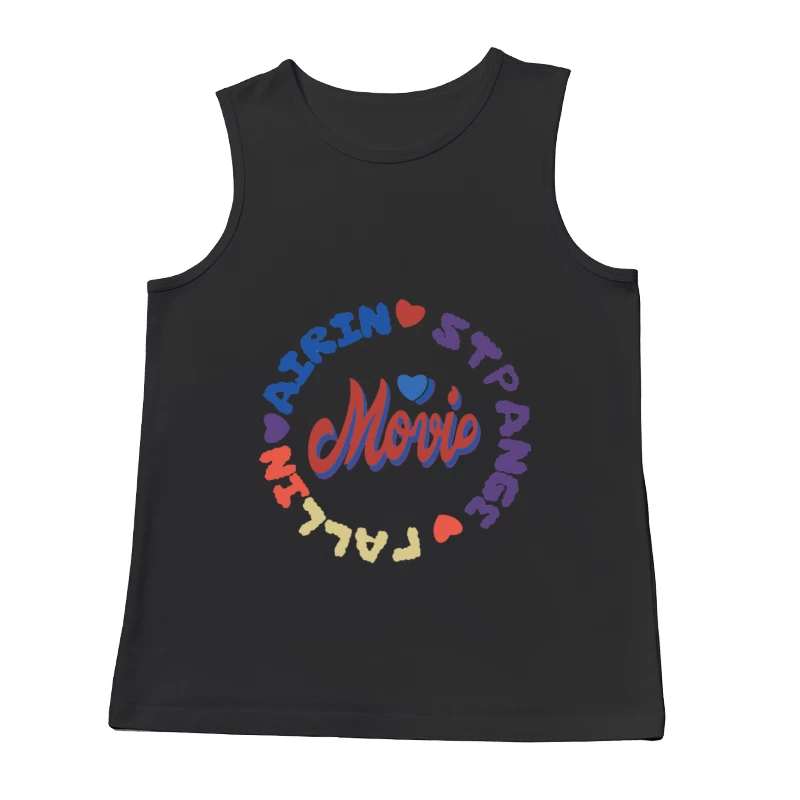 Bunter Schriftzug und Herzdesign Herren Tanktops