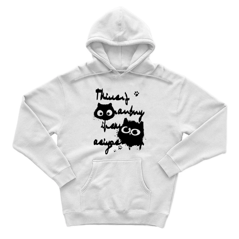 Niedliche Katzenzeichnung mit Schrift Herren Pullover Hoodie