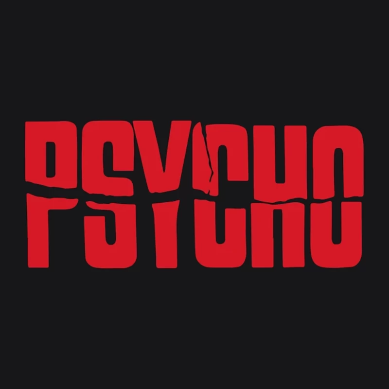 Red Typography Logo of Classic Horror Film "Psycho" Male Pullover Hoodie