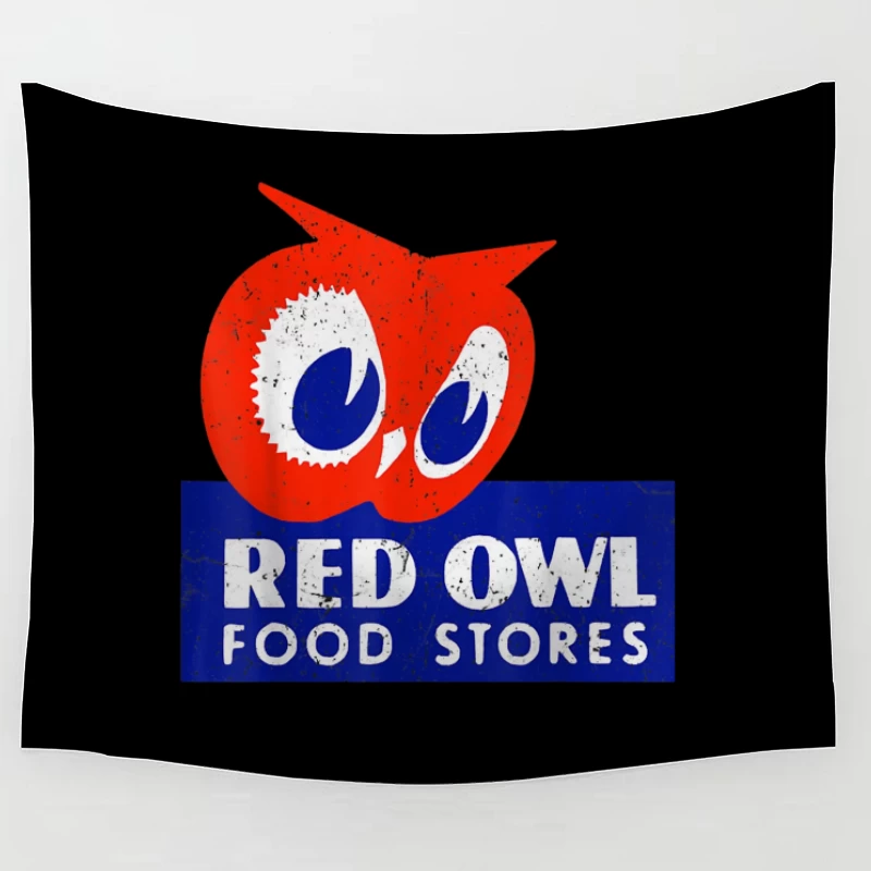 Vintage Red Owl Food Stores Logo Design Tapestry