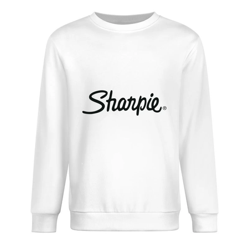 Sharpie Brand Logo in Classic Black Script Typography Male Pullover Sweatshirt