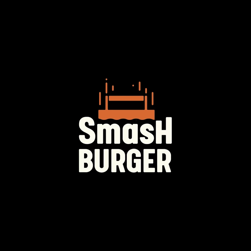 Smash Burger Minimalist Restaurant Logo Design Desk Mat