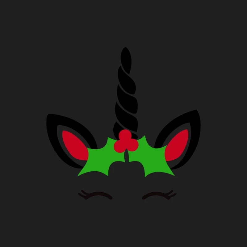 Corne de Licorne Festive avec Feuilles de Houx et Cils Homme Débardeur