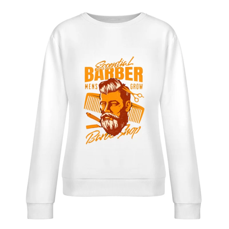 Design de salon de coiffure avec barbe et peigne Femme Sweat-shirt à enfiler