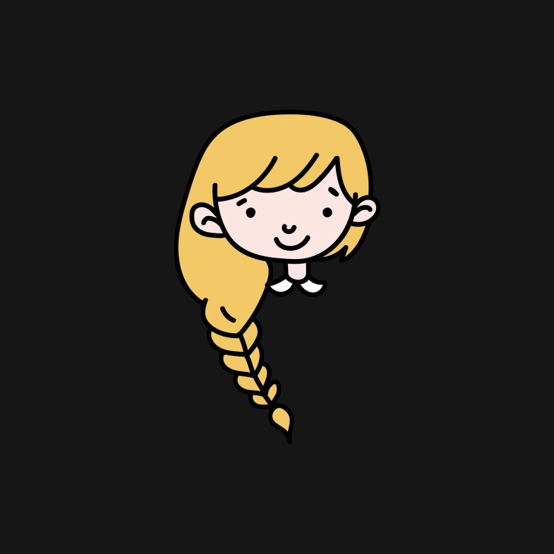 Dessin de fille avec tresse Femme T-Shirt