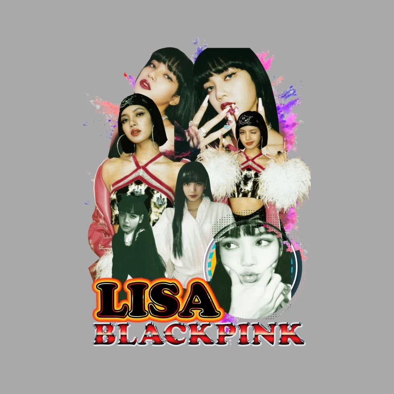 Collage of Lisa from BLACKPINK Male Pullover Hoodie