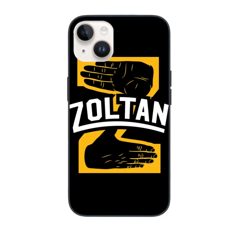 Zoltan Mystical Hand Reading Logo Design in Yellow and White iPhone Case