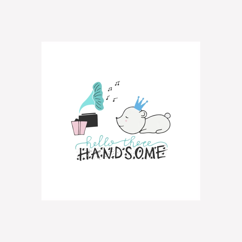 Bonjour, ours couronné mignon Homme T-Shirt