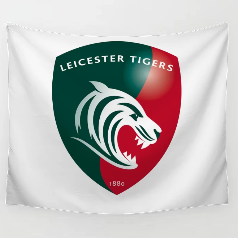 Leicester Tigers Rugby Club Official Logo Shield with Tiger Emblem Tapestry