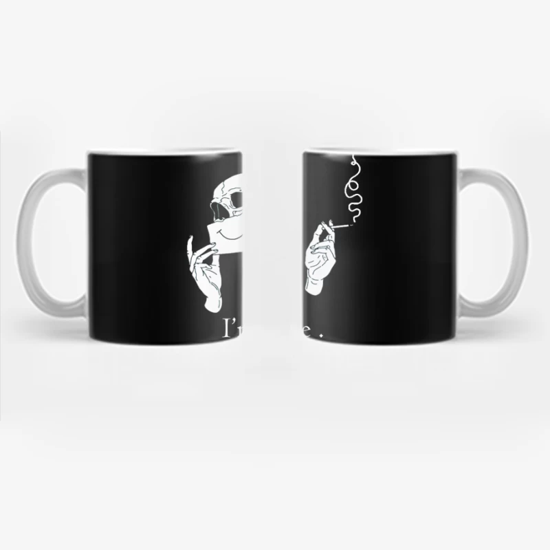 Skull with a Smile and Cigarette Coffee Mug