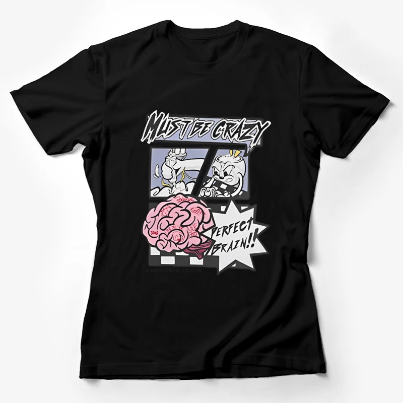 Perfektes Gehirn Comic-Stil Illustration Damen T-Shirt