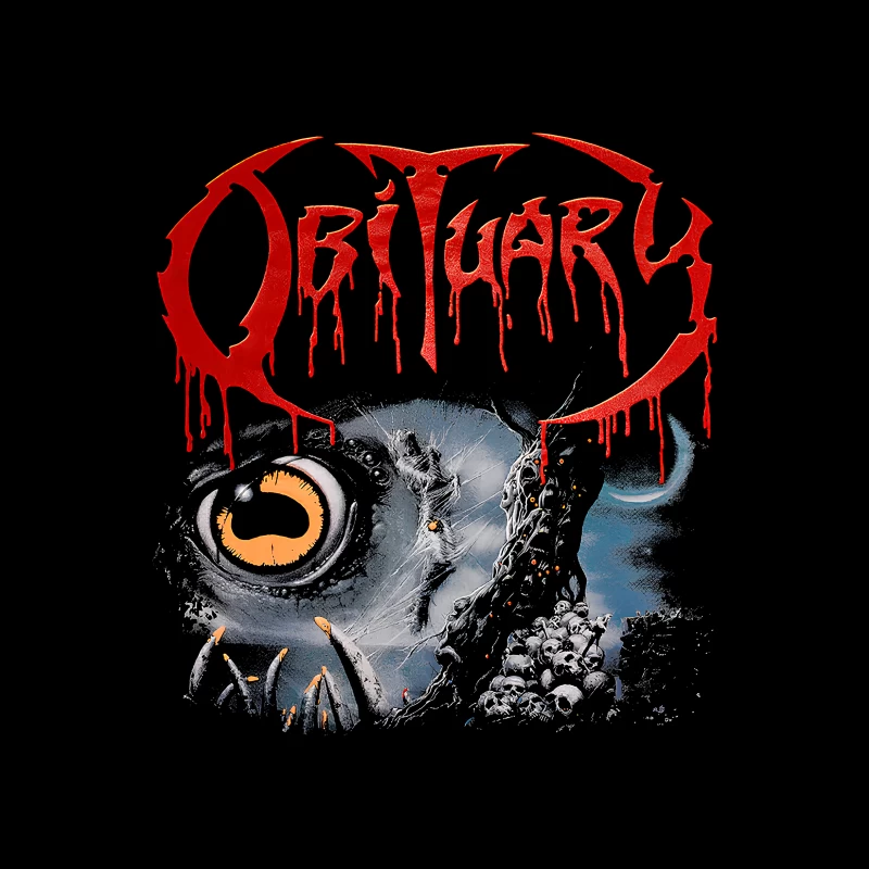 Obituary Slowly We Rot Red Throw Pillow