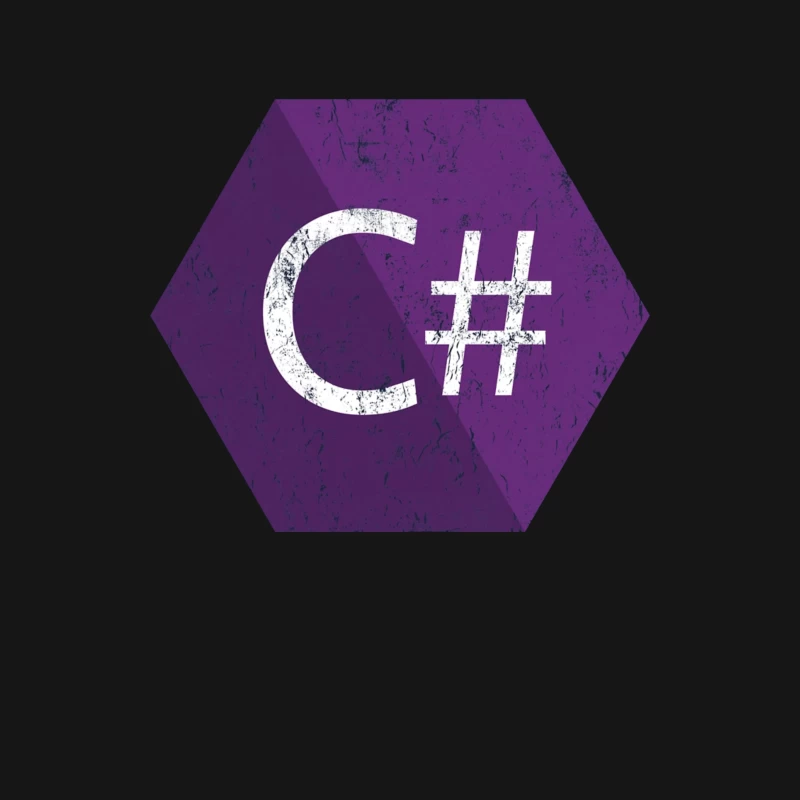 C# Programming Language Logo in Purple Hexagon Female Long Sleeve T-Shirt