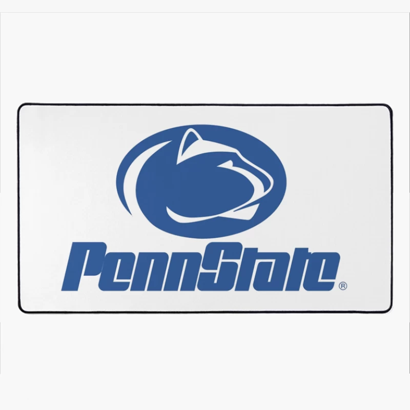 Penn State Nittany Lions Athletic Logo in Blue and White Desk Mat