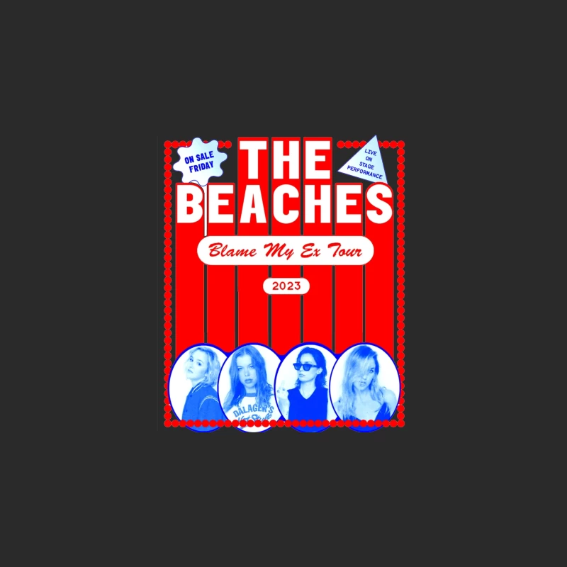 The Beaches 'Blame My Ex' 2023 Tour Retro-Style Concert Poster Baseball Cap