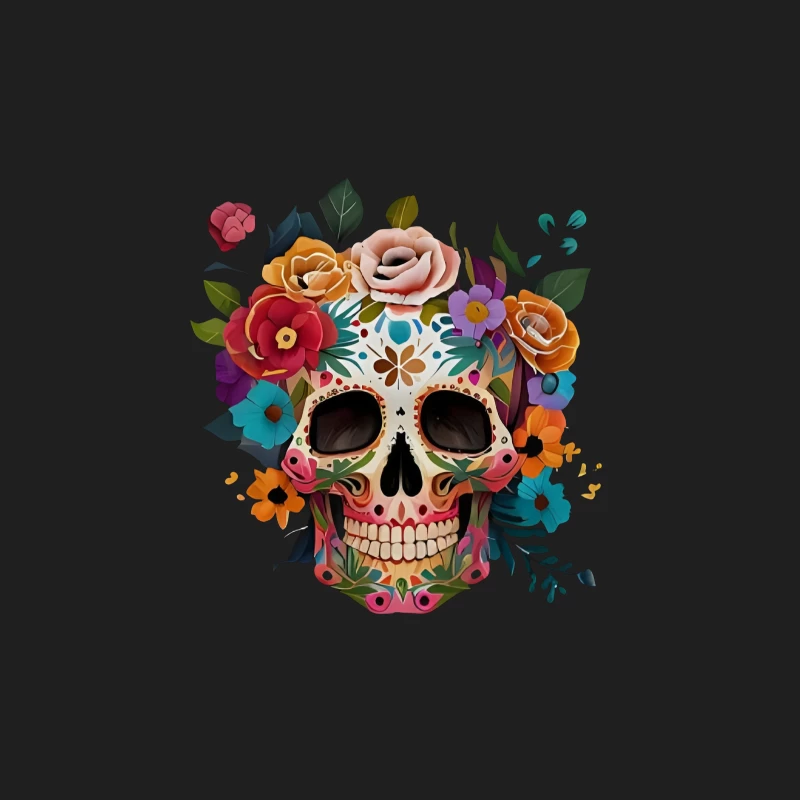 Sugar Skull mit Blumen Herren Tanktops