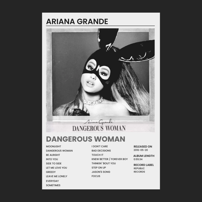 Ariana Grande's "Dangerous Woman" Album Cover and Track List Male Pullover Sweatshirt