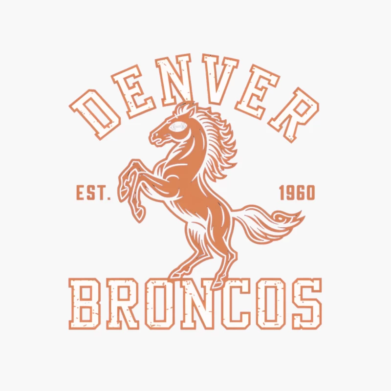 Vintage Denver Broncos NFL Team Logo with Rearing Horse Mascot Est. 1960 Cotton Tote Bag