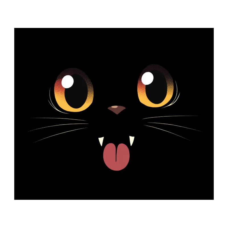 Adorable Cartoon Cat Face with Big Eyes Tapestry