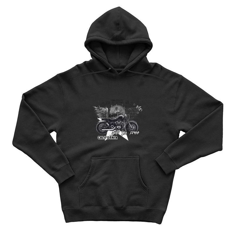 Schnelle Fahrt Motorraddesign in Kalifornien Herren Pullover Hoodie