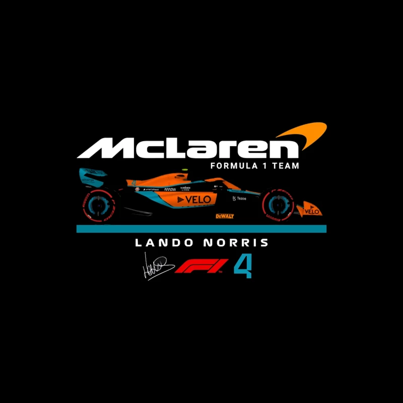 McLaren Formula 1 Racing Car #4 with Gulf-Inspired Livery Desk Mat