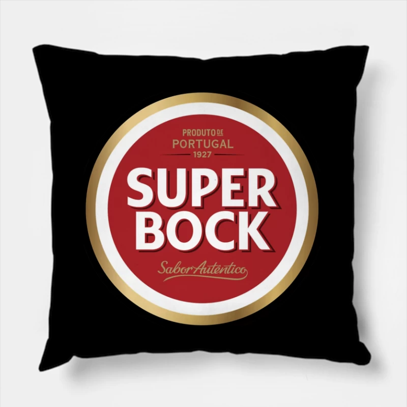 Super Bock Portuguese Beer Brand Logo Design from 1927 Throw Pillow