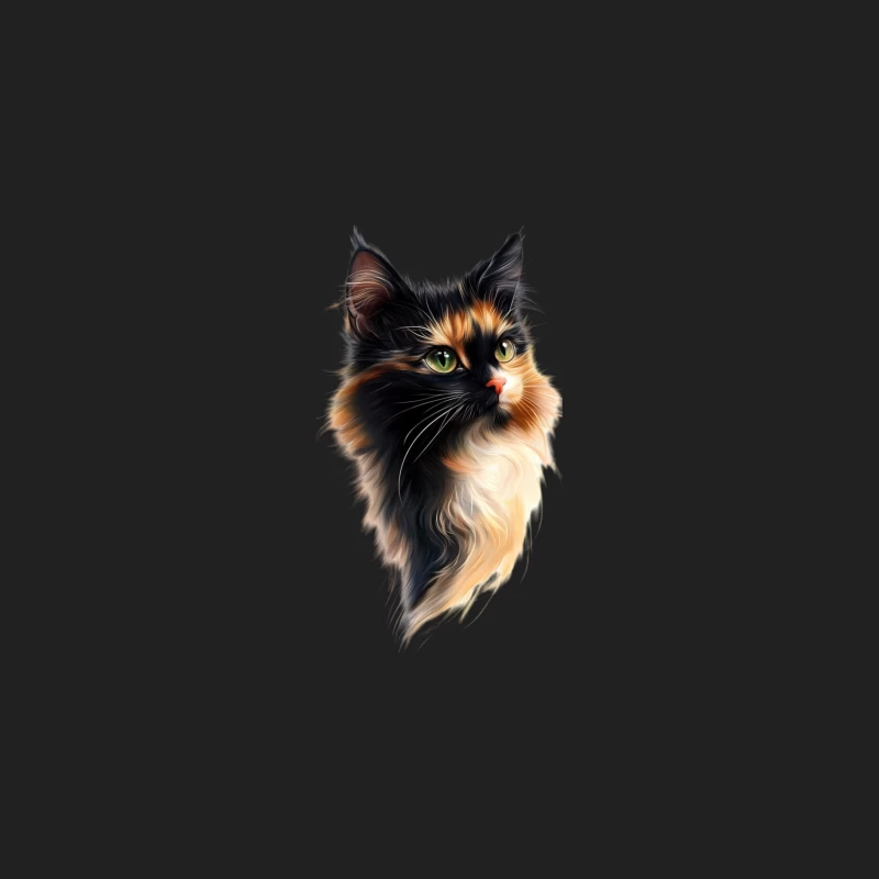 Stunning Portrait of a Fluffy Multicolored Cat Bucket Hat