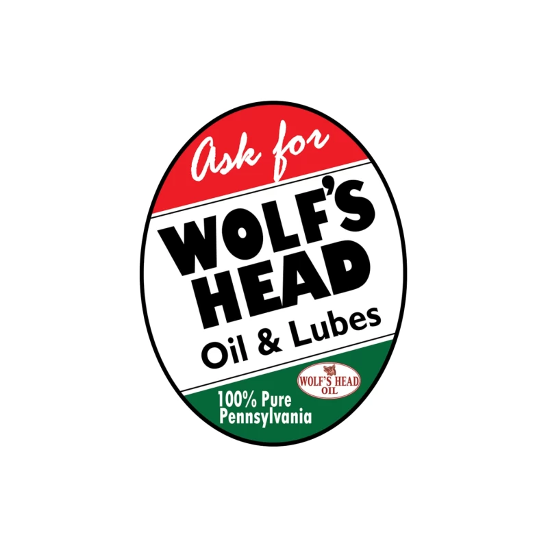 Vintage Wolf's Head Pennsylvania Motor Oil and Lubricants Advertisement Sign Mouse Pad