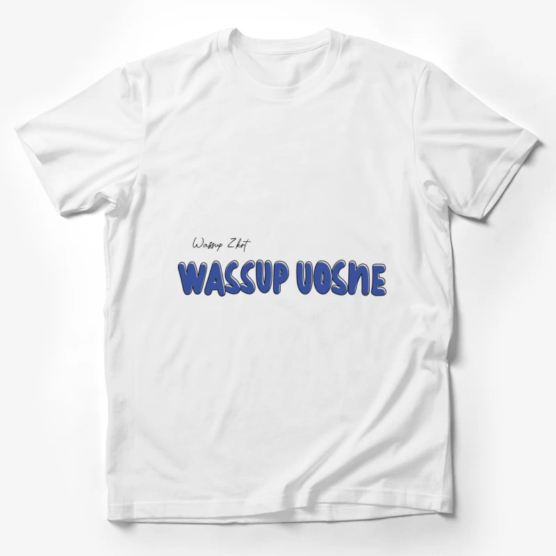 Moderne Schrift auf Blau Herren T-Shirt