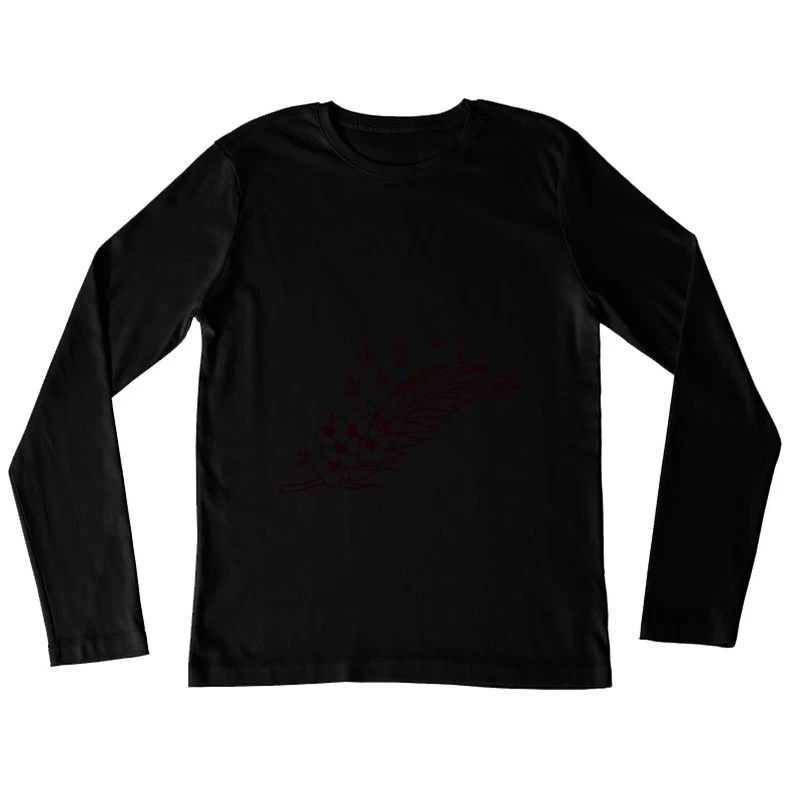 Florales Design mit Schmetterlingen Damen Langarm T-Shirt