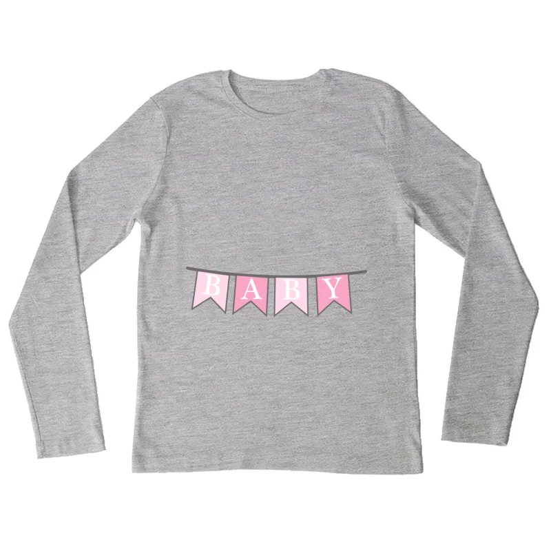 Banderole de Fête pour Bébé en Rose Femme Manches Longues T-Shirt