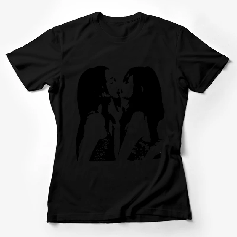 Silhouette eines Paares Damen T-Shirt