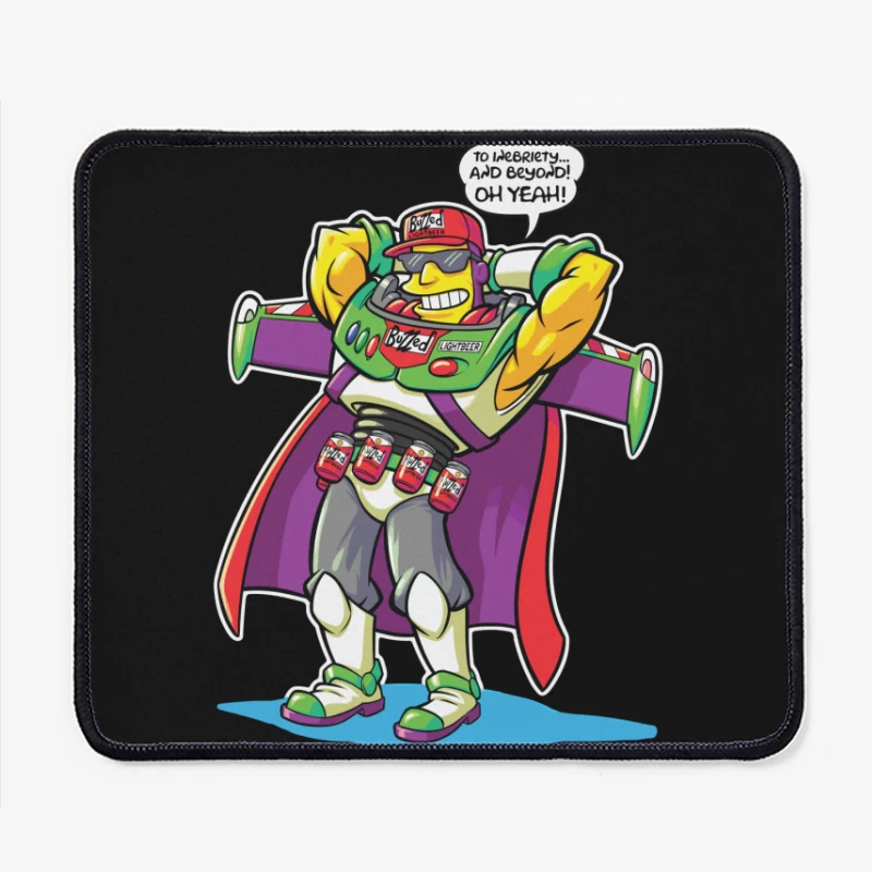 Parody Superhero Character with Drinking Theme Mouse Pad