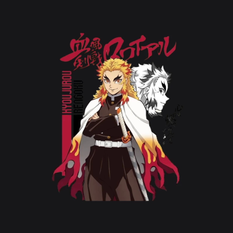 Anime Krieger mit Flammenschwert Herren Pullover Hoodie