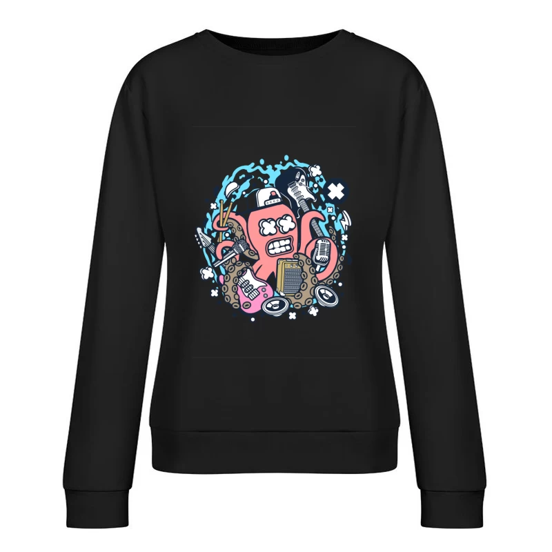 Pieuvre musicale avec instruments Femme Sweat-shirt à enfiler